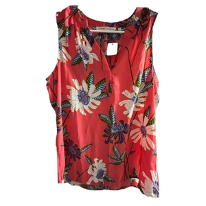 Violet&Claire Floral Print MultiColored Coral Sleeveless Top‎ Size M